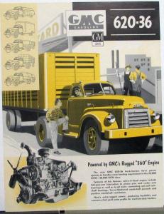 1952 GMC 620 36 Gasoline Truck 360 Engine Sales Brochure Data Sheet YELLOW Orig