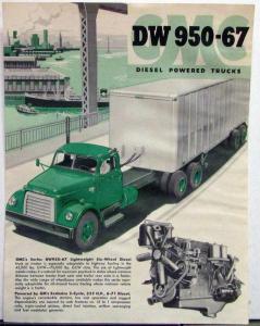 1954 1955 GMC DW 950 67 Diesel Truck Sales Brochure Data Sheet Original