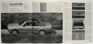 1984 BMW 3 Cabrio Auto Motor und Sport December 1983 Reprint Road Test Article