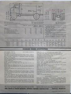 1955 GMC DF & DFM 860-67 Diesel Powered COE Truck Sales Data Sheet Original