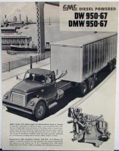 1955 GMC DW & DMW 950-67 Diesel Truck Sales Sales Brochure Data Sheet Original