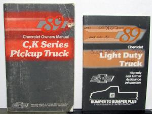 1989 Chevrolet Pickup Truck Owners Manual C/K 1500 2500 3500 2/4WD Gas & Diesel