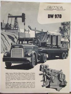 1956 GMC 970 DW Truck 970 & 6-71 Diesel Engines Data Sheet Sales Brochure Orig