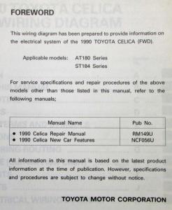 1990 Toyota Celica Electrical Wiring Diagram