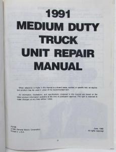 1991 GMC/Chevrolet Medium-Duty Truck Unit Repair Service Shop Manual