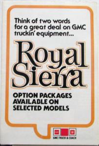 1978 GMC Royal Sierra Pickup Jimmy Caballero Vandura Option Package Sales MAILER