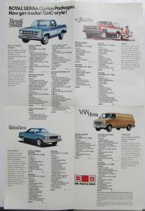 1978 GMC Royal Sierra Pickup Jimmy Caballero Vandura Option Package Sales MAILER