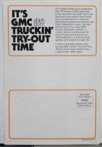 1978 GMC Royal Sierra Pickup Jimmy Caballero Vandura Option Package Sales MAILER