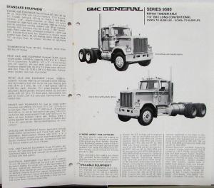 1979 GMC General Series 9500 N9F064 Truck Features Equipment Folder Original