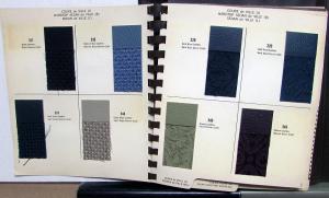 1968 Cadillac Dealer Album Upholstery Samples Insert Fabric & Color Options