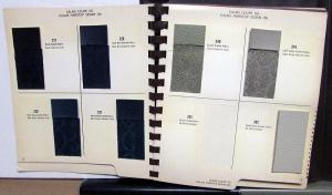 1968 Cadillac Dealer Album Upholstery Samples Insert Fabric & Color Options