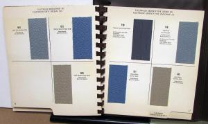 1968 Cadillac Dealer Album Upholstery Samples Insert Fabric & Color Options