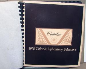 1978 Cadillac Dealer Album Salesmens Merchandising Guide Data Upholstery Paint