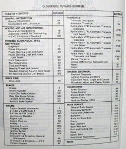 1992 Oldsmobile Cutlass Supreme Service Shop Repair Manual