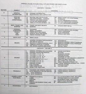 1985 Oldsmobile Chassis Service Manual - Firenza Calais Cutlass 98 - 2 Vol Set