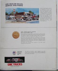 1983 GMC Brigadier Truck EZ Spec Tilt Hood Glider 8000 9500 Sales Brochure Orig