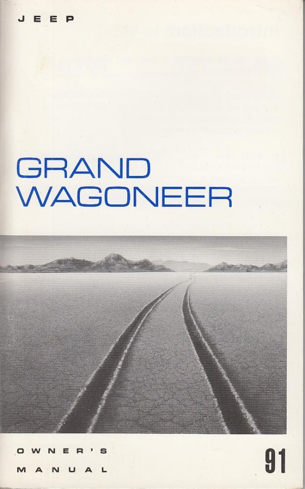 1991 Jeep Grand Wagoneer Owners Manual