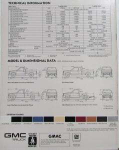 1987 GMC S-15 Pickup Club Gypsy Sierra Trucks Sales Brochure Original