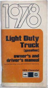 1978 Chevrolet Light Duty Gasoline Truck Owners and Drivers Manual