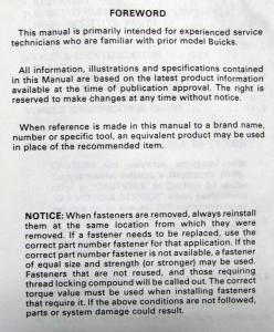 1992 Buick Riviera Service Shop Repair Manual