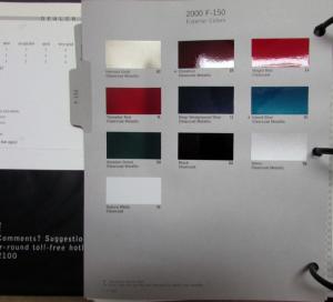 2000 Ford Truck Color & Upholstery Dealers Album Paint Chip Pickup F150 250