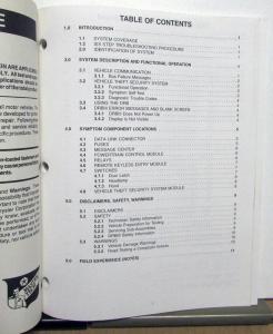 1996 Dodge Viper Theft Security System Body Diagnostic Service Shop Manual Orig