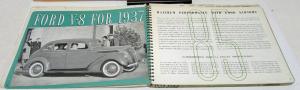 1937 Ford Dealer Album V-8 Sedan Coupe Cabriolet Convertible Roadster Phaeton