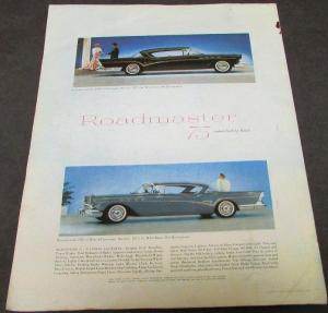 1957 Buick Roadmaster 75 ORIGINAL Sales Brochure Oversized Color