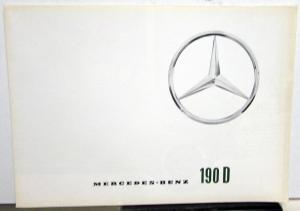 1963 Mercedes-Benz 190D Sales Brochure Large Folder W/Spec Data Sheet P2233/3