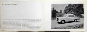 1963 Mercedes-Benz 190D Sales Brochure Large Folder W/Spec Data Sheet P2233/3