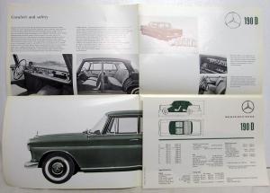 1963 Mercedes-Benz 190D Sales Brochure Large Folder W/Spec Data Sheet P2233/3