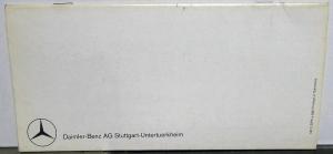 1967 Mercedes-Benz Passenger Cars Sales Brochure - 200 230 250 300 600