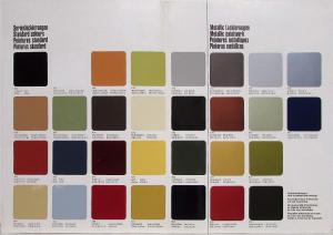 1974 Mercedes-Benz Standard Colors and Metallic Paintwork Chart - Wheel on Cover