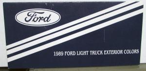 1989 Ford Light Truck Exterior Colors Paint Chips Brochure Bronco Pickup Van