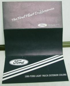 1989 Ford Light Truck Exterior Colors Paint Chips Brochure Bronco Pickup Van