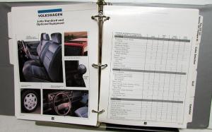 1989 Volkswagen Fleet Guide Jetta Golf Cabriolet Fox GL Wagon GTI 16V