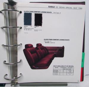 1990 Mercury Color & Upholstery Selections Grand Marquis Cougar Sable Topaz