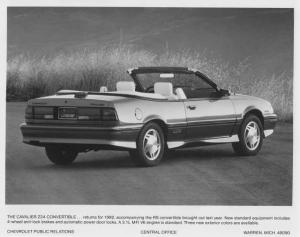 1992 Chevrolet Cavalier Z24 Convertible Press Photo 0569