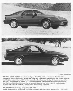 1987 Dodge Daytona Shelby Z and Daytona Pacifica Press Photo 0320