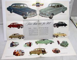 1950 Chevrolet Styleline Fleetline Belair Color Sales Brochure Folder Original