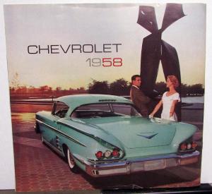 1958 Chevrolet ORIGINAL Sales Brochure Biscayne Nomad Delray Belair Impala Large