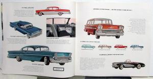 1958 Chevrolet ORIGINAL Sales Brochure Biscayne Nomad Delray Belair Impala Large