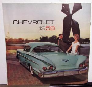 1958 Chevrolet ORIGINAL Sales Brochure Biscayne Nomad Delray Belair Impala Large