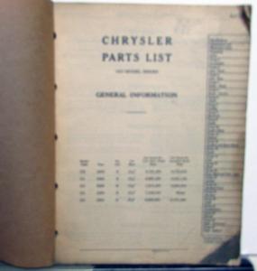 1935 Chrysler Parts List Book Catalog CZ C1 C2 C3 C6 Airstream Airflow Original