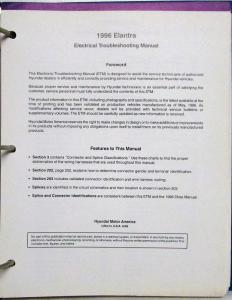 1996 Hyundai Elantra Electrical Troubleshooting Manual