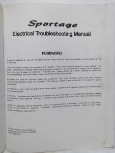 2002 Kia Sportage Electrical Troubleshooting Manual