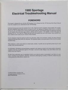 1995 Kia Sportage Electrical Troubleshooting Manual