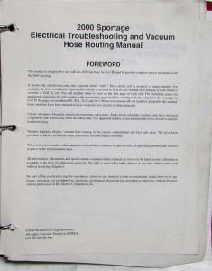 1999-2000 Kia Sportage Electrical Troubleshooting Manual