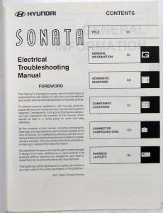 2001 Hyundai Sonata Electrical Troubleshooting Manual