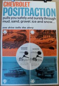 1964 Chevrolet Original Dealer Poster Positraction For 4 Seasons